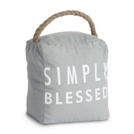 Pavilion Gift Company - Open Door Decor 5" x 6" Gray Door Stopper Simply Blessed