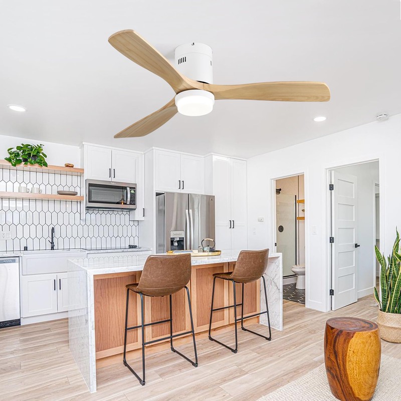 Donext 52" Flush Ceiling Fan Indoor, 3-Timer with Quiet Energy