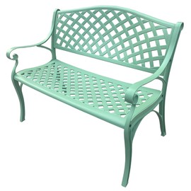 Oakland Living Outdoor Aluminum Modern Seafoam Green Patio Bench Loveseat