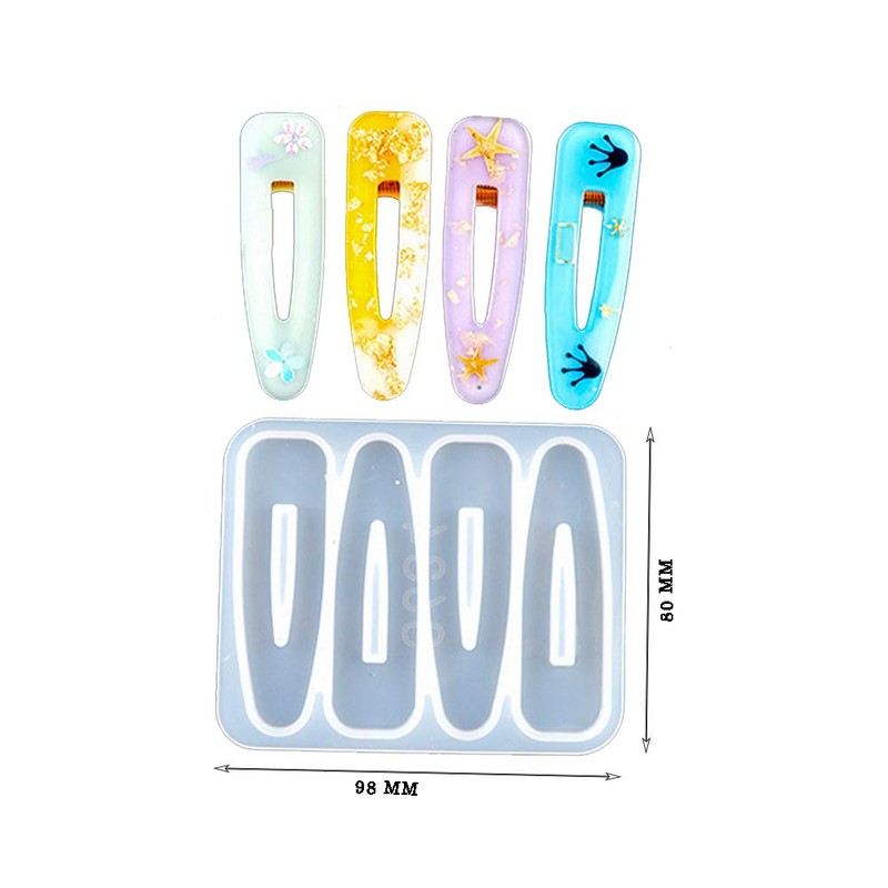 MEJULY 3PCS Hair Clips Silicone Molds Resin Acrylic Hairpin Silicone