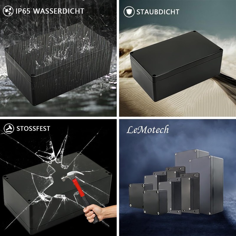 LeMotech Project Box ABS Plastic Distribution Box IP65 Waterproof Electrical