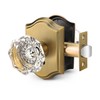 Gobrico Privacy Antique Brass Glass Door Knobs,Crystal Door Knobs with