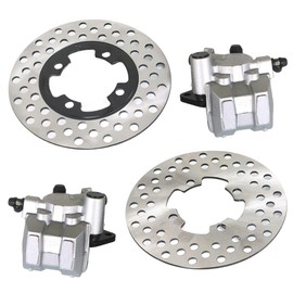WFLNHB Front Brake Calipers Brake Rotors Replacement for Yamaha Grizzly 350 YFM350 400 YFM400 450 YFM450 2007-2014 3GD-2580T-01-00 3GD-2580U-01-00 5ND-F582T-00-00