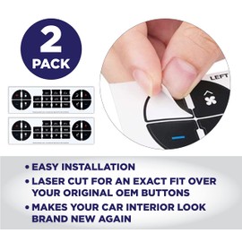 EcoAuto AC Dash Button Repair Kit for Select GM Vehicles - Fix Ruined Faded A/C Controls Premium Design & Made in USA (Pack of 2)