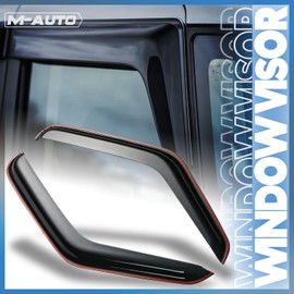 M-AUTO Outside Mount Window Visors Compatible with 1991-2007 E150/E250/E350, Tape-On Rain Guards Shields, 4 PCs