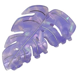 Beleki Hair Claw Clip 3.74 Inch Leaf Shape Hair Clip Strong Hold Non-slip Big Claw Clips for Thick Thin Hair Large Hair Clip Hair Jaw Clamp French Hair Accessory for Women and Girls, Purple
