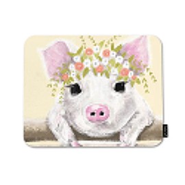 Beabes Little Pig Comfortable Mouse Pads Cute Pink Pig with Floral Wreath Non-Slip Rubber Base Mouse Mats for Computers Laptop Mouse for Men Women Boys Girls 9.5X7.9 Inch