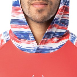 Realtree Men's Long Sleeve Patriotic Performance Fishing Hoodie, Streaky USA