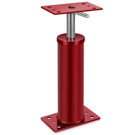 Yaocom 1 Pcs Adjustable Jack Post, 12"-16" Height Range, Basement Floor House Screw Jacks for Lifting Joist Beam Brace for Cellar Ceiling, Center Point Load Capacity 11023 Lbs, Red