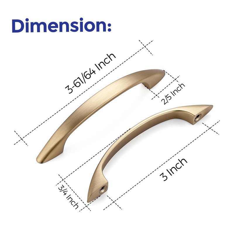 Ravinte 10 Pack 3 Inch Kitchen Cabinet Handles Champagne Bronze