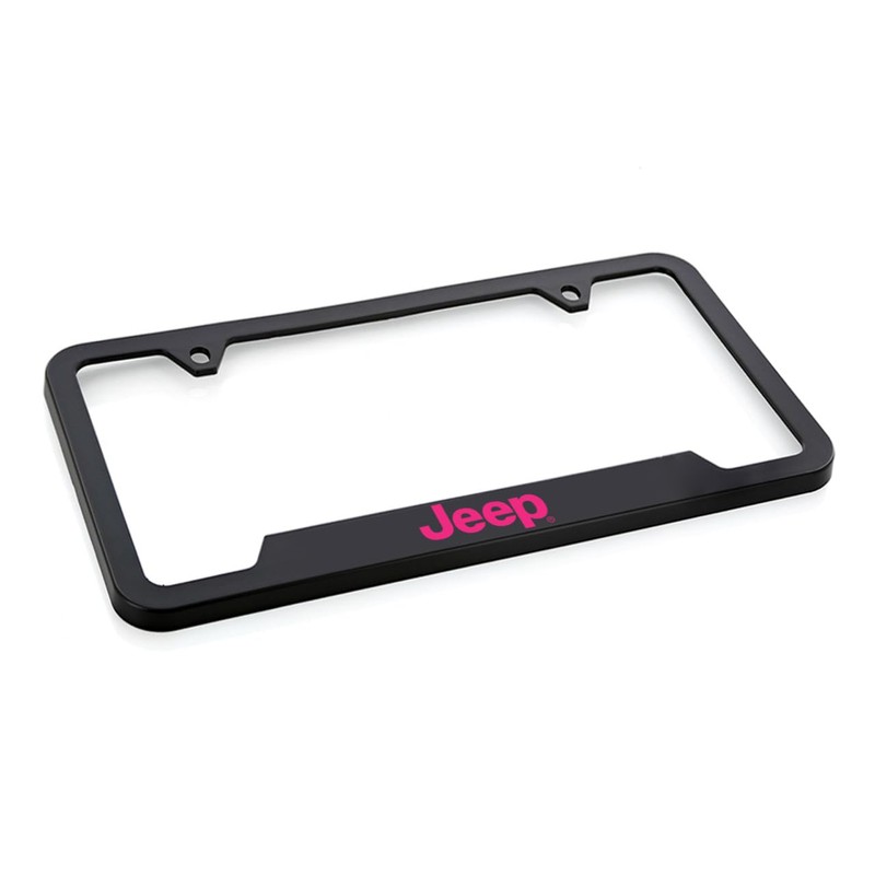 Jeep UV Printed in Tuscadero Pink Black Plated Plastic License