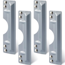 Landhoow 3 x 11" Latch Guard Plate Cover Iron Latch Guard Security Plate Door Security Strike Plate Latch Protector, Against Forced Entry Easy to Install(4 Pcs)