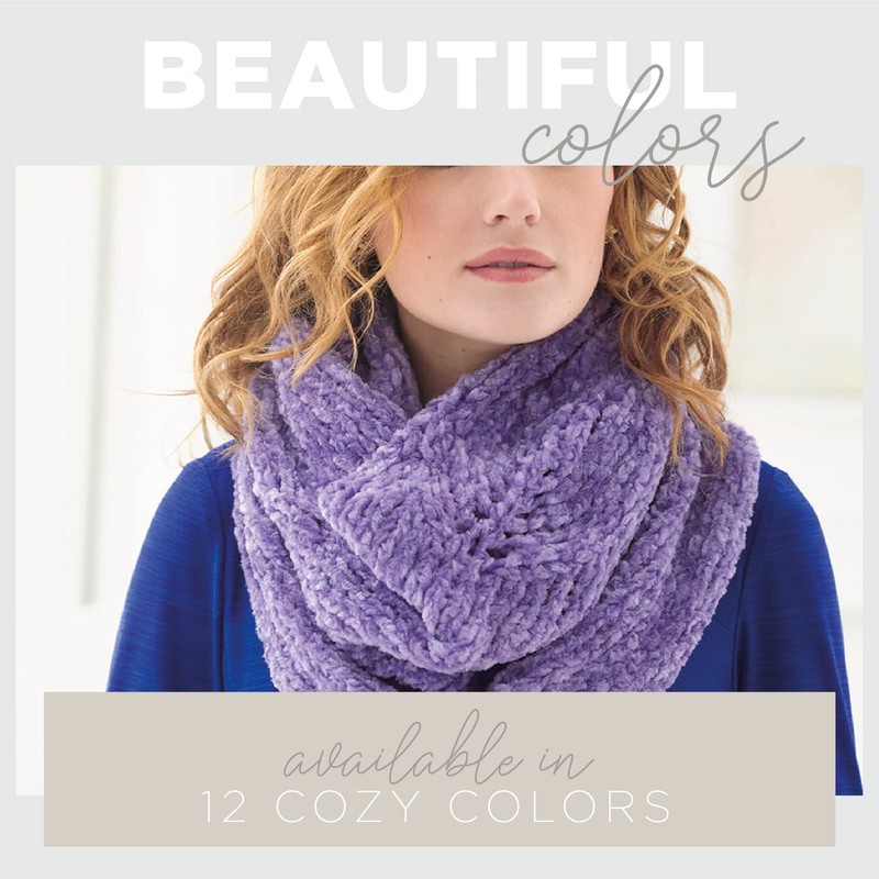 Lion Brand Yarn Chenille Appeal Yarn, Blue Granite