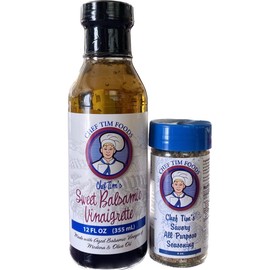 Chef Tim's Sweet Balsamic Vinaigrette (Small 12 oz) & Savory All Purpose Seasoning COMBO