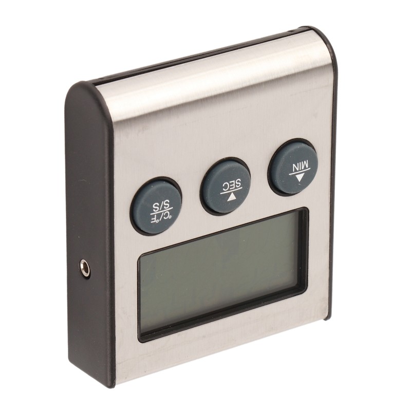 Digital Cooking Thermometer Timer LCD Display ℃/℉ W/Probe for Barbecue