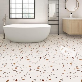 SVNOOC Vinyl Flooring Peel and Stick 30x30cm Kitchen Splashback Waterproof Removable Decorative Tile Stickers 10 Pack (White)