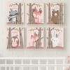 6Pcs 30x21cm Cute Cartoon Animal Pattern Canvas Painting Wall Art