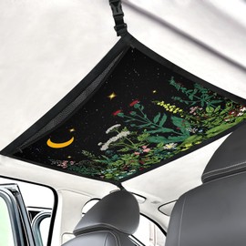Moonlit Garden Upgrade Car Ceiling Cargo Net Pocket 31.5"X23.6" Adjustable Roof Double Layer Net Strengthen Loadbearing and Droop Less Storage Organizer