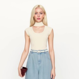 Earnda Thin Cream Belt for Women Dress Jeans Fashion Faux Leather Skinny Waist Belts with Silver Buckle 0.51" Width