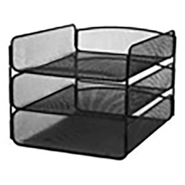 Scranton & Co Contemporary Metal Triple Tray Organizer in Black