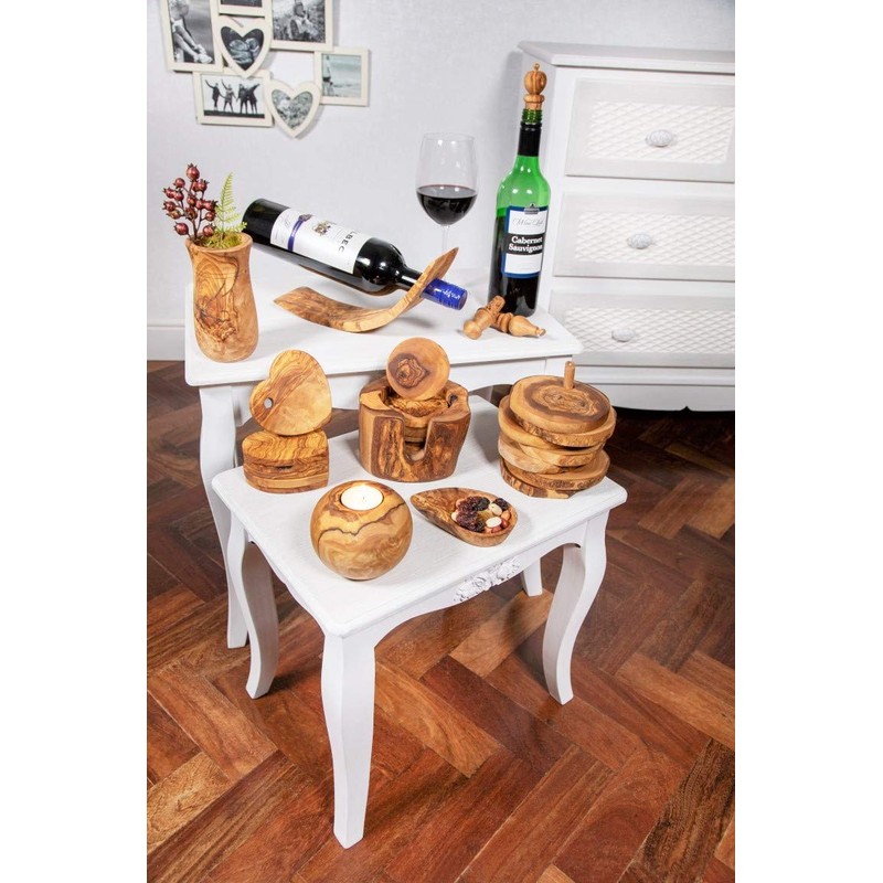 Verano Spanish Ceramics Olive Wood Handmade 5 Heart Shaped Drinking