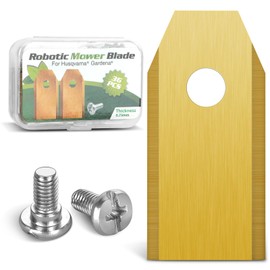 GROFIS Set of 36 Robotic Lawnmower Blades, Replacement Blades Made of Stainless Steel and Titanium with Screws, Lawn Mower Blade Robotic Lawnmower Accessories Compatible with Husqvarna, Automower