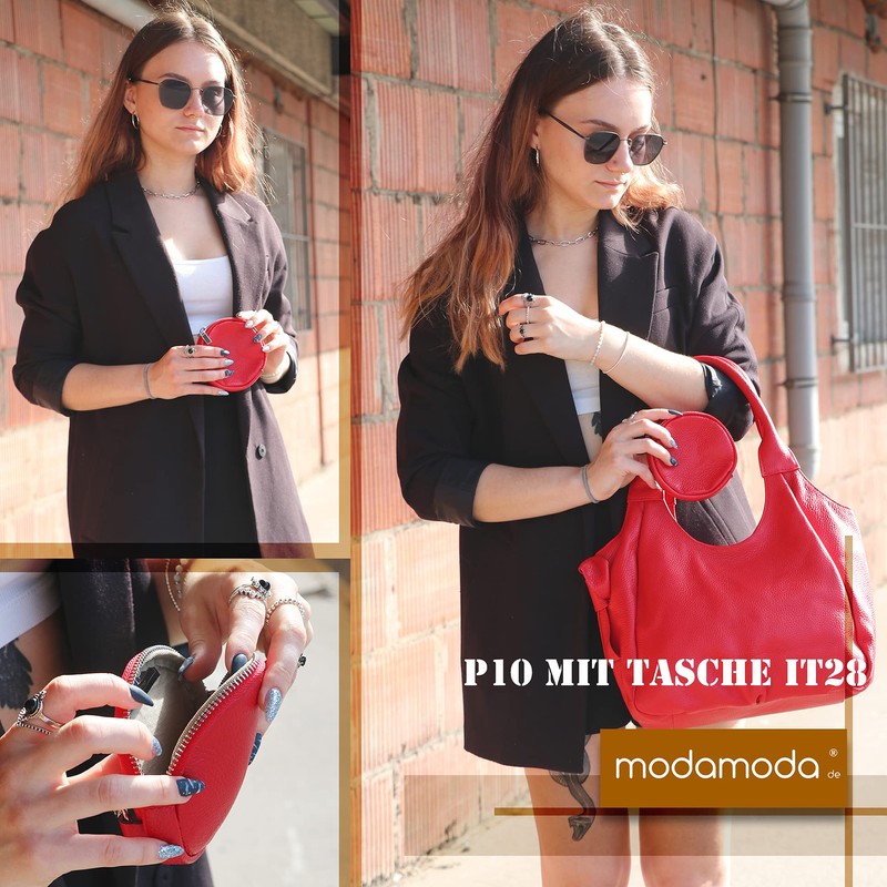 modamoda de - P10 Italian Leather Coin Purse Bag Pendant,