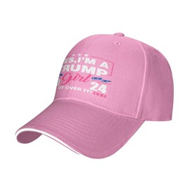 HUIHUANGm Trump-2024 Yes I'm A Trump-Girl Get Over It Unisex Baseball Cap Sandwich Cap Casquette Dad Hat Cap Pink