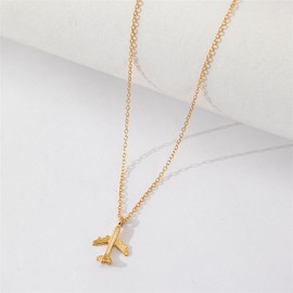 Airplane Pendant Necklace Gold Silver Plated Dainty Charm 3D Mini Plane Aircraft Model Small Adjustable Chain Necklace for Men Women Minimalist Flight Attendant Aviation Traveler Fashion Jewelry Gifts (Gold)