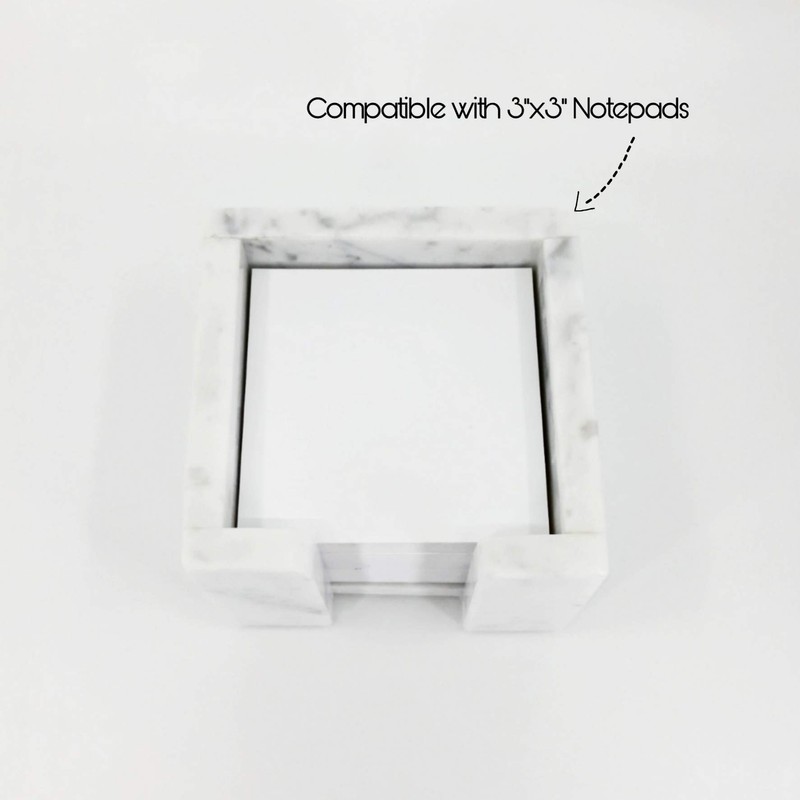 Sticky Memo Pad Note Cube Holder Marble Home Office Desk