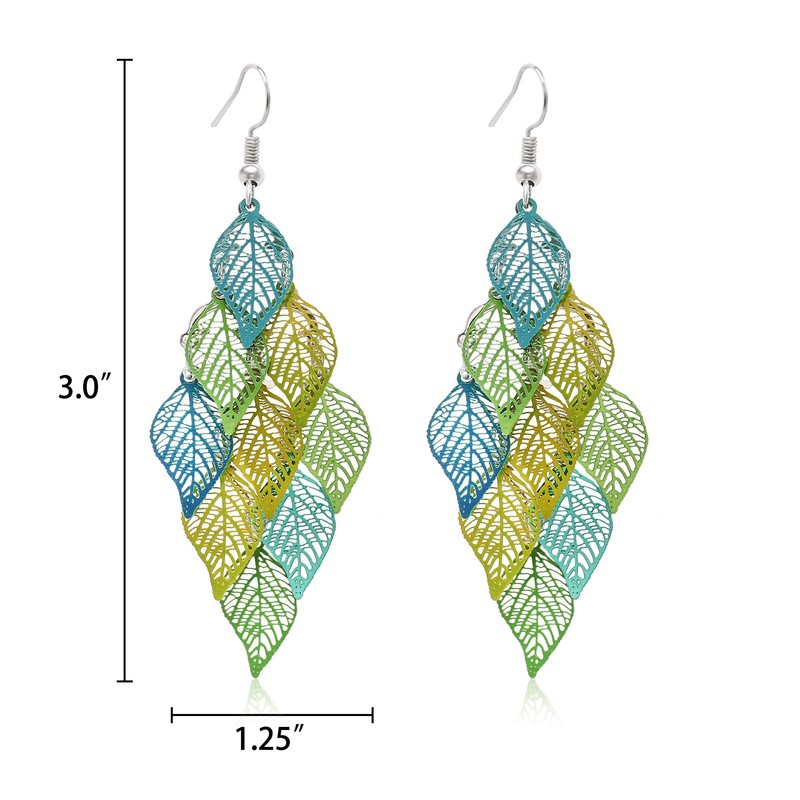 Leaf Dangle Earring for Women Boho Super Lightweight Chandelier Dangle