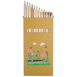 Azeeda 12 x 'Bee Welcome Flower Garden' Long 178mm Coloured Pencils/Pencil Set (PE00076943)