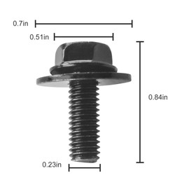 Aulpq M6 Bolts 30X 1.0x17mm Loose Washer Hex Head SEMS Body Screws, Transmission Pan Bolts, Oil Pan Bolt with 18mm Washer,M6 Screws for Toyota,Subaru,Dodge & More,Replaces OEM 11508930 71315-122382A