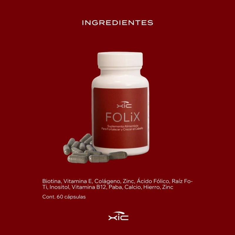 Suplemento Xic Glam Folix Anticada Y Crecimiento De Cabello