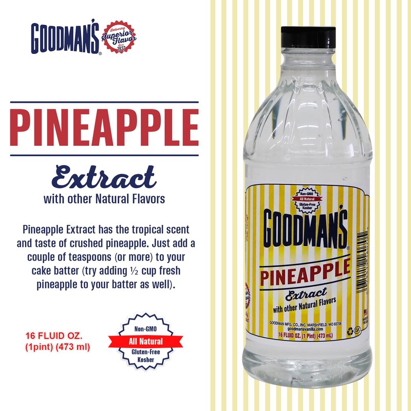 Goodman's Natural Pineapple Extract - Gluten-Free, Non-GMO, Kosher, Low Carb