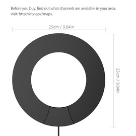 1byone Amplified HDTV Antenna, The World's First Antenna with Smart Box, 60 Miles Omni-Directional Antenna with Antenna-Stand and 10 Feet High Performance Coaxial Cable-Black