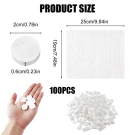 100 Pack Compressed Hand Towels Dry Towels Tablet Shape 100 Biodegradable Pressed Mini Towel Space Saving Soft Absorbent Cleaning Cloth