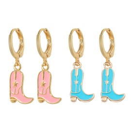 Western Cowgirl Earrings for Women Western Cowboy Chic Jewelry Boho Hoop Dangle Cowboy Boot Hat Earrings Country Concert Cowgirl Outfits for Women