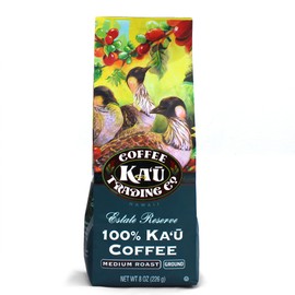 Ka'u Coffee Mill Estate Reserve Medium Roast Ground Coffee - Delicious Fruity Notes - Pure Ka'u Coffee - Specialty Roast - Handpicked Hawaii Grown Arabica Beans - Gourmet Small Batch Coffee - 8oz