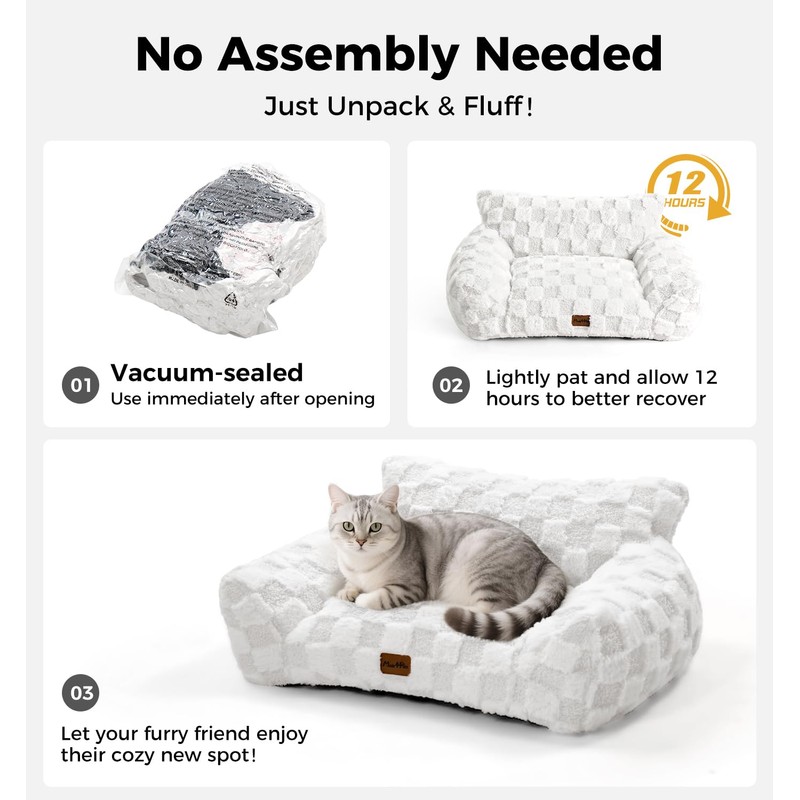 Made4Pets Cat and Dog Indoor Couch Bed, Soft Faux Fur
