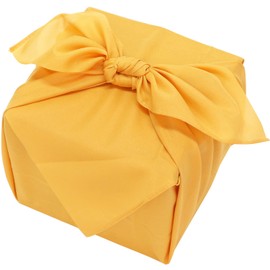 Furoshiki Plain 2 Width Polyester Made in Japan Yellow 27.6 x 27.6 inches (70 x 70 cm)