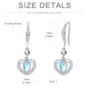 KINGWHYTE Heart Drop Earrings 925 Sterling Silver Teardrop Moonstone Dangle
