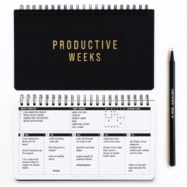 Weekly Planner 2024 (Undated) | Daily Weekly Monthly Planner PRODUCTIVE WEEKS + Pen | Habit Tracker Organizers office, academic | Week at a glance planners for men and women | 1 Full Year | 29x17.2in