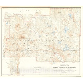 Historic Map - 1929 Lassen Volcanic National Park, California - Vintage Wall Art - 24in x 20in