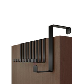 Menz Over Door Hanger – 10 pcs. in Black - Door Hooks 3.6 cm (1.4") + 4.1 cm (1.6") - Over Door Hook for Hanging Clothes, Coat Hooks for Door