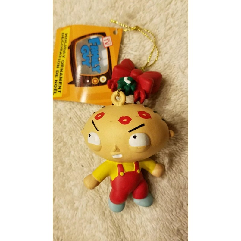 Family Guy STEWIE W MISTLETOE CHRISTMAS ORNAMENT HOLIDAY MINT 3"