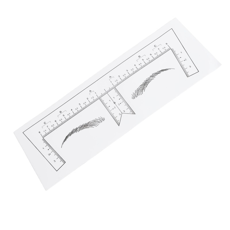 100PCS Eyebrow Ruler Stencils Clear Scale Transparent Adhesive Eyebrow Designer