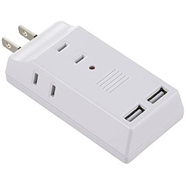 Ohm Electric HS-TM3U2K3-W Tap with 2 USB Charging Ports, Lightning Guard Included, 3 Ports, White