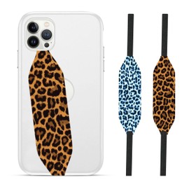 Switchbands Customizable Universal Phone Grip Strap |Reversible Phone Hand Strap For Phone Cases As Phone Loop Holder |Secure Handling By Comfortable Phone Strap - Blue & Gold Cheetah