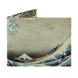 SUPERVEK The Great Wave off Kanagawa Paper Wallet - Vegan, Thin, Tear & Water-Resistant Slim Wallet for men - Mens Credit Card Holder Small Wallet - Bifold Wallets for Men Women
